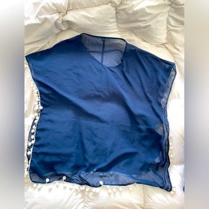 Navy and White Beach Cover Up